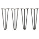 4 x 14&quot; Hairpin Legs - 3 Prong - 12mm - Raw Steel