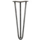 4 x 14&quot; Hairpin Legs - 3 Prong - 12mm - Raw Steel