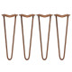 4 x 16&quot; Hairpin Legs - 2 Prong - 10mm - Antique Copper