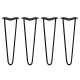 4 x 16&quot; Hairpin Legs - 2 Prong - 10mm - Black