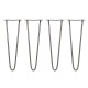 4 x 16&quot; Hairpin Legs - 2 Prong - 10mm - Raw Steel