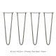 4 x 16&quot; Hairpin Legs - 2 Prong - 10mm - Raw Steel