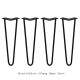 4 x 16&quot; Hairpin Legs - 2 Prong - 12mm - Black