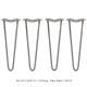 4 x 16&quot; Hairpin Legs - 2 Prong - 12mm - Raw Steel