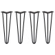 4 x 16&quot; Hairpin Legs - 3 Prong - 10mm - Black