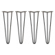 4 x 16&quot; Hairpin Legs - 3 Prong - 10mm - Raw Steel