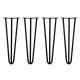 4 x 16&quot; Hairpin Legs - 3 Prong - 12mm - Black