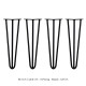 4 x 16&quot; Hairpin Legs - 3 Prong - 12mm - Black