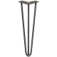 4 x 16&quot; Hairpin Legs - 3 Prong - 12mm - Raw Steel