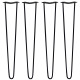 4 x 28&quot; Hairpin Legs - 2 Prong - 10mm - Black