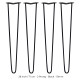 4 x 28&quot; Hairpin Legs - 2 Prong - 10mm - Black