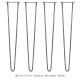 4 x 28&quot; Hairpin Legs - 2 Prong - 10mm - Raw Steel