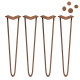 4 x 28&quot; Hairpin Legs - 2 Prong - 12mm - Antique Copper