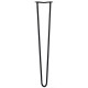 4 x 28&quot; Hairpin Legs - 2 Prong - 12mm - Black