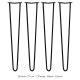 4 x 28&quot; Hairpin Legs - 2 Prong - 12mm - Black