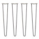 4 x 28&quot; Hairpin Legs - 2 Prong - 12mm - Raw Steel