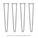 4 x 28&quot; Hairpin Legs - 2 Prong - 12mm - Raw Steel