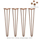 4 x 28&quot; Hairpin Legs - 3 Prong - 10mm - Antique Copper