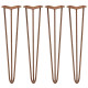 4 x 28&quot; Hairpin Legs - 3 Prong - 10mm - Antique Copper