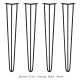 4 x 28&quot; Hairpin Legs - 3 Prong - 10mm - Black