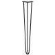 4 x 28&quot; Hairpin Legs - 3 Prong - 10mm - Black