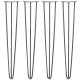 4 x 28&quot; Hairpin Legs - 3 Prong - 10mm - Raw Steel