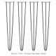 4 x 28&quot; Hairpin Legs - 3 Prong - 10mm - Raw Steel