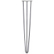 4 x 28&quot; Hairpin Legs - 3 Prong - 10mm - Raw Steel