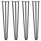 4 x 28&quot; Hairpin Legs - 3 Prong - 12mm - Black