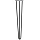 4 x 28&quot; Hairpin Legs - 3 Prong - 12mm - Black