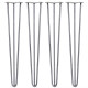 4 x 28&quot; Hairpin Legs - 3 Prong - 12mm - Raw Steel