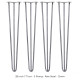 4 x 28&quot; Hairpin Legs - 3 Prong - 12mm - Raw Steel