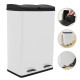 60L Dual Pedal Bin In White