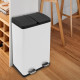 60L Dual Pedal Bin In White