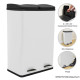 60L Dual Pedal Bin In White