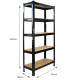 8 x T-RAX Black Metal Racking Units 75cm x 150cm x 30cm