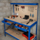 Workbench with Pegboard, Drawer &amp; Light – Blue