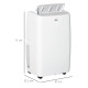 12000 BTU Air Conditioning Unit, 3-in-1 Portable Air Conditioner, Dehumidifier, Cooling Fan with 3 Speeds, Remote Control, LED D