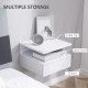 Set of Two Floating Bedside Tables - White