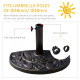 Outsunny 9kg Resin Half Round Parasol Base Umbrella Stand Garden Outdoor Accessories - Adjustable Coupler Suitable Umbrella Rod: