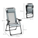 Outsunny Set of 2 Portable Folding Recliner Outdoor Patio Adjustable Backrest, Grey