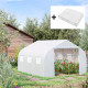 Outsunny Walk-In Tunnel Greenhouse with Replacement Cover, Outdoor Growhouse with PE Cover, Roll Up Door and 6 Windows, 4.5 x 3 