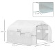 Outsunny Walk-In Tunnel Greenhouse with Replacement Cover, Outdoor Growhouse with PE Cover, Roll Up Door and 6 Windows, 4.5 x 3 