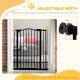 PawHut Metal Pet Safety Gate Dog Gate Folding Fence 74-87cm, Black