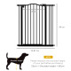 PawHut Metal Pet Safety Gate Dog Gate Folding Fence 74-87cm, Black