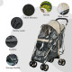 PawHut Pet Stroller for Small and Miniature Dogs, with Rain Cover - Khaki