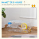 PawHut 2 Storey Hamster Cage Small Pet Animal Cage Double Layers Running Wheel Drinker Feeding Bowl