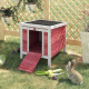 PawHut Wooden Rabbit Hutch 51 x 42 x 43 cm, Red