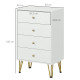 Tall Chest of Drawers, 4-Drawer Dresser for Bedroom, Modern Storage Cabinets with Hairpin Legs, White