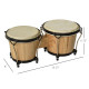 Wooden Bongo Drum Set Φ7.75&quot; &amp; Φ7&quot; w/ Drum Head, Percussion Instrument, Drums, Tuning Wrench For Adults Beginners